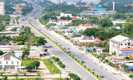 Một góc thị xã Phú Mỹ, tỉnh Bà Rịa - Vũng Tàu. Nguồn: Cổng thông tin điện tử Tân Phước.