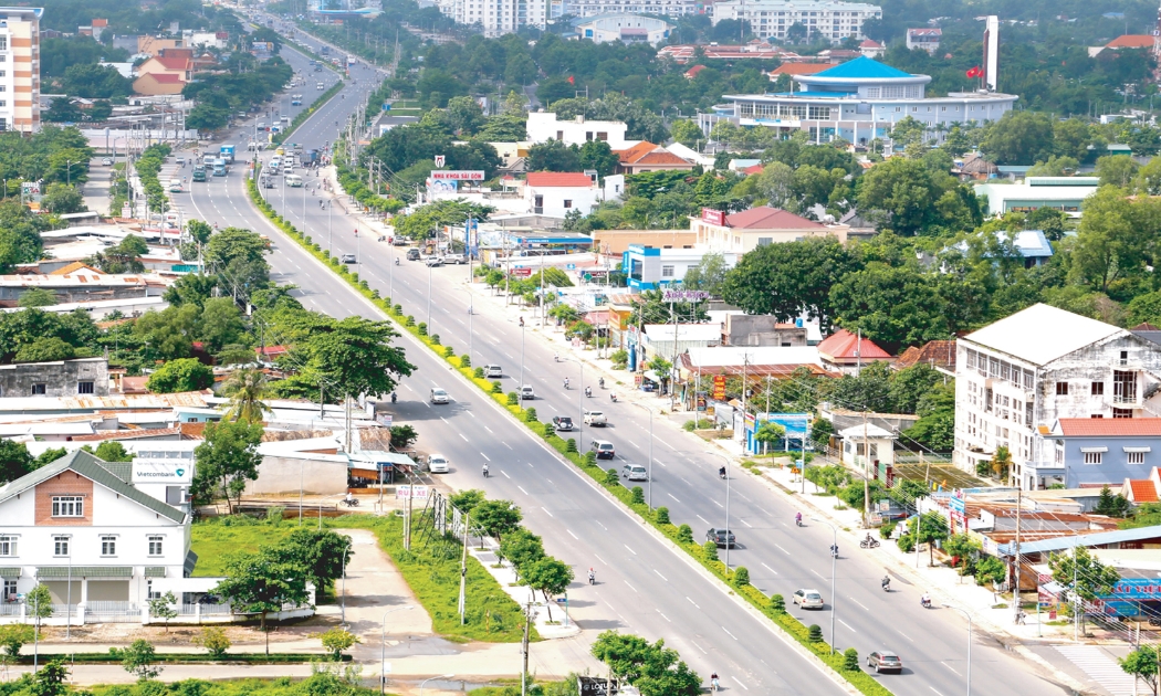 Một góc thị xã Phú Mỹ, tỉnh Bà Rịa - Vũng Tàu. Nguồn: Cổng thông tin điện tử Tân Phước.