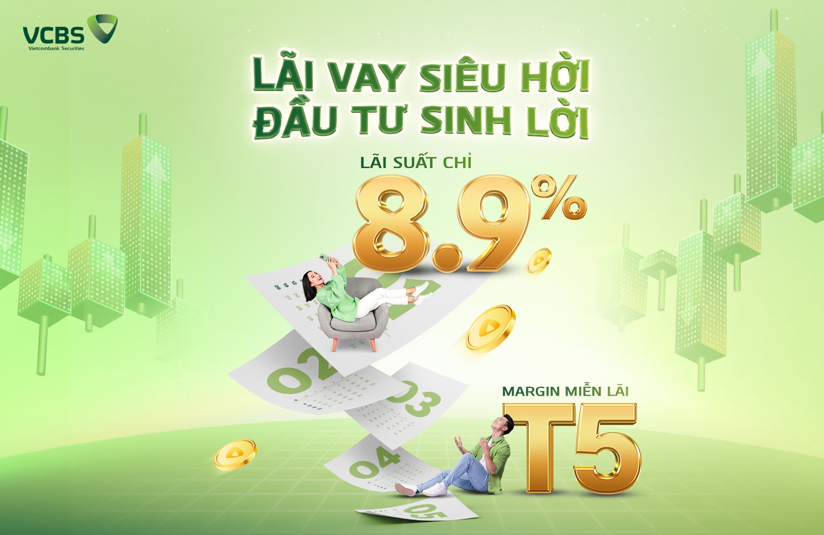 VCBS thường xuyên cập nhật các chính sách ưu đãi hỗ trợ nhà đầu tư.