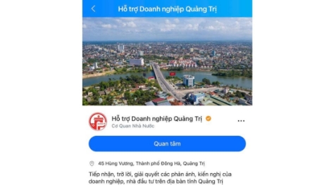 Trang Zalo Official “Hỗ trợ Doanh nghiệp Quảng Trị” chính thức đưa vào sử dụng