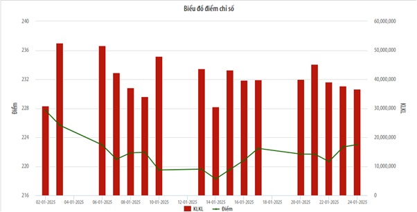 Biểu đồ điểm chỉ số HNX.