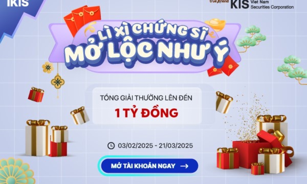 KIS lì xì 200 nhà đầu tư may mắn mỗi ngày.