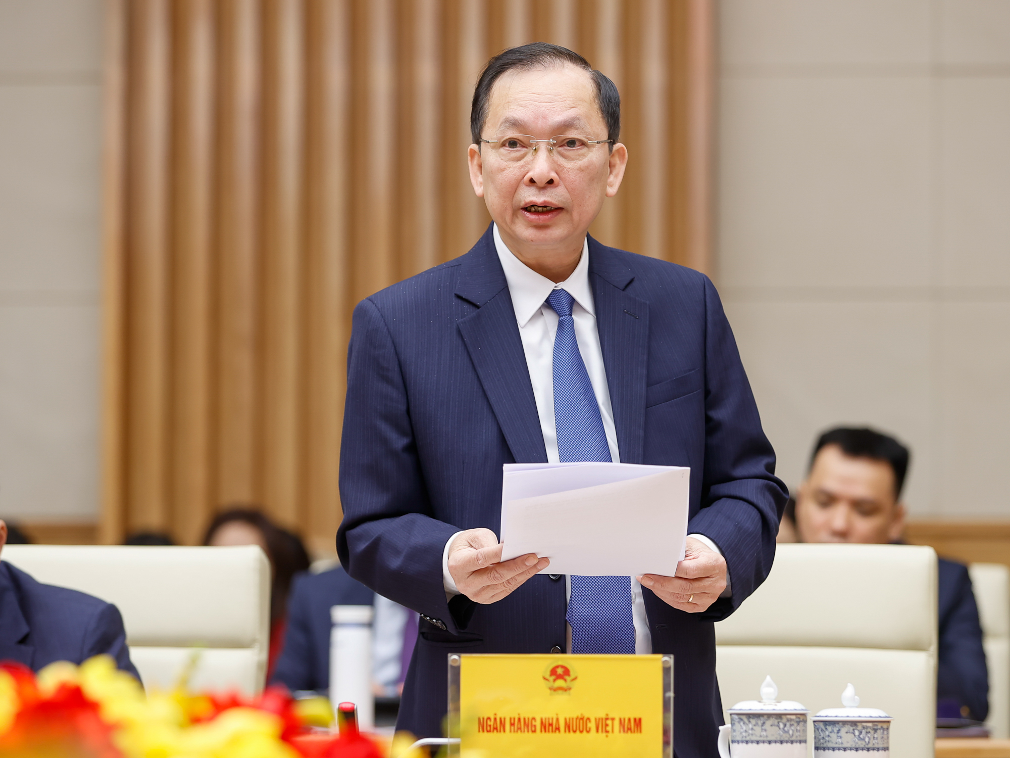 Phó Thống đốc Đào Minh Tú phát biểu tại hội nghị.