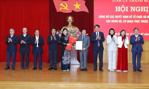 Tinh gọn bộ máy tại Thanh Hoá: Công bố các quyết định về cán bộ 
