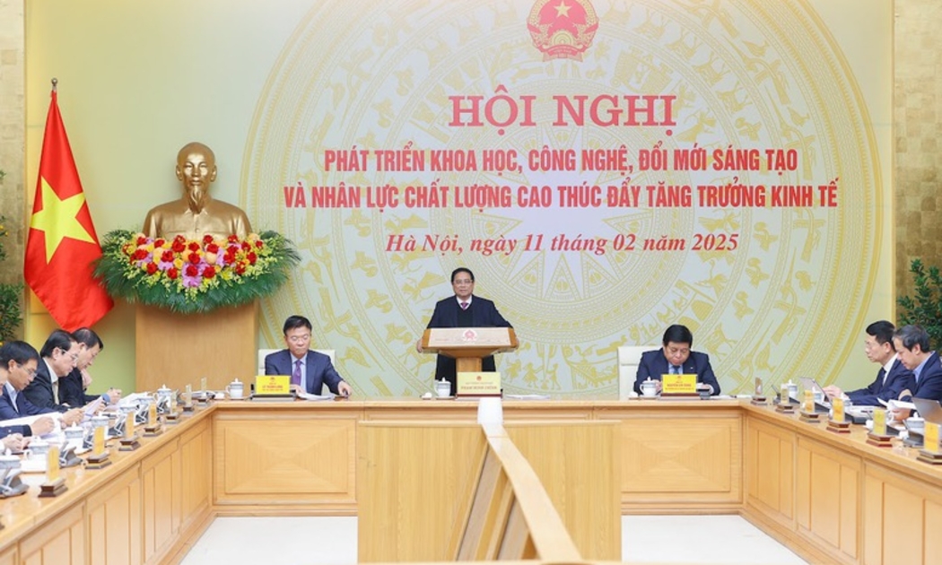 Hội nghị phát triển KHCN, đổi mới sáng tạo và nhân lực chất lượng cao thúc đẩy tăng trưởng kinh tế diễn ra tại Hà Nội chiều 11/2/2025 - Ảnh: VGP.