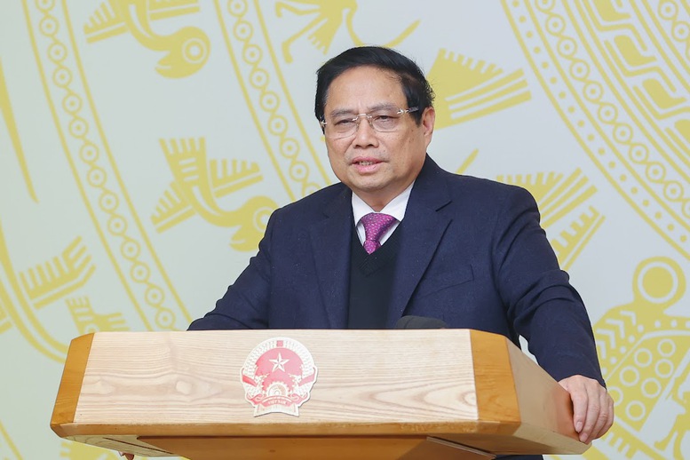 Thủ tướng Phạm Minh Chính: Muốn tăng trưởng thì phải tăng năng suất lao động, trên cơ sở phát triển khoa học công nghệ, đổi mới sáng tạo, chuyển đổi số, nhân lực chất lượng cao - Ảnh: VGP. 