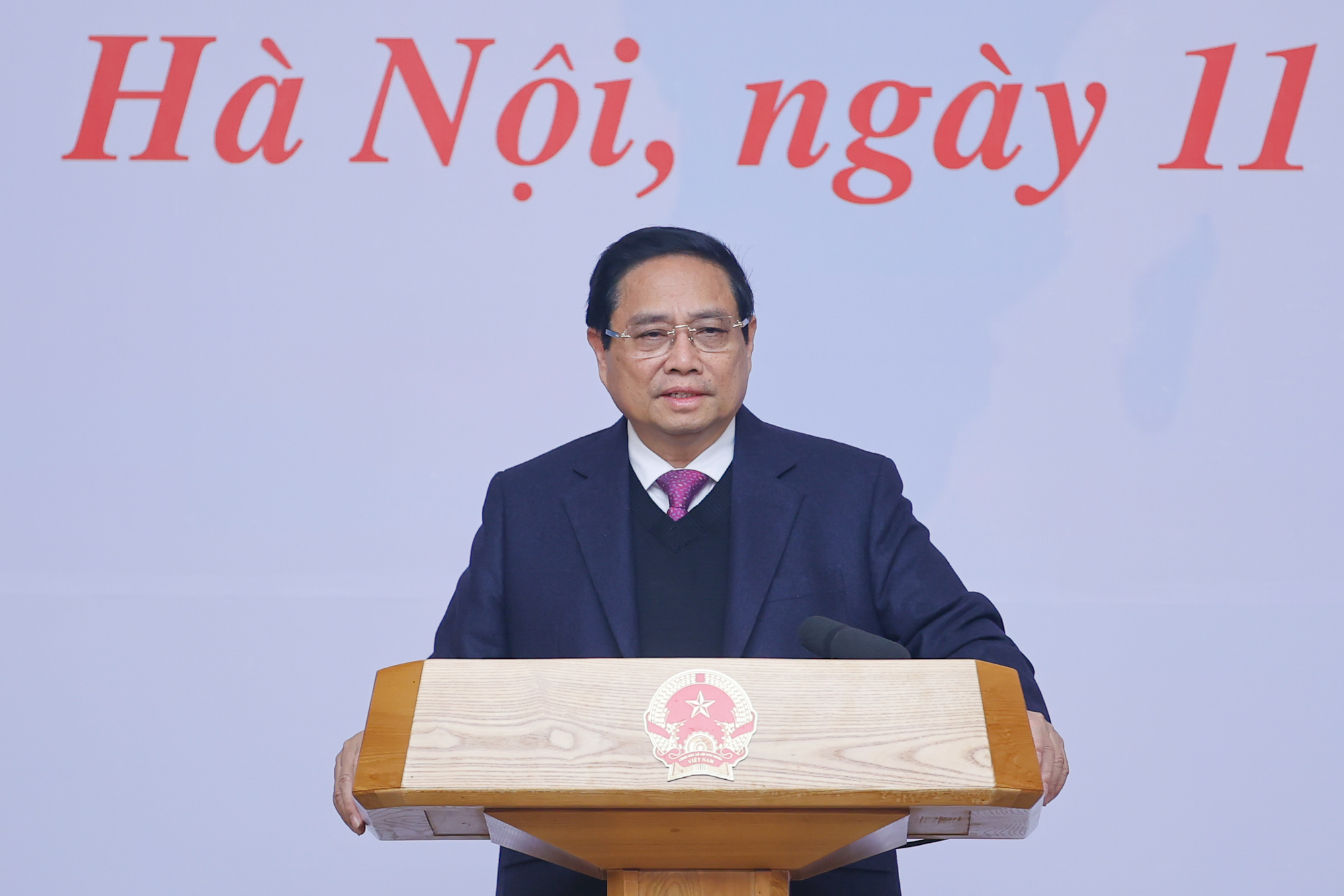 Thủ tướng đề nghị các đại biểu đề xuất, hiến kế các giải pháp với sự tham gia của hệ thống ngân hàng để làm mới các động lực tăng trưởng truyền thống và thúc đẩy các động lực tăng trưởng mới. Ảnh: VGP/Nhật Bắc.