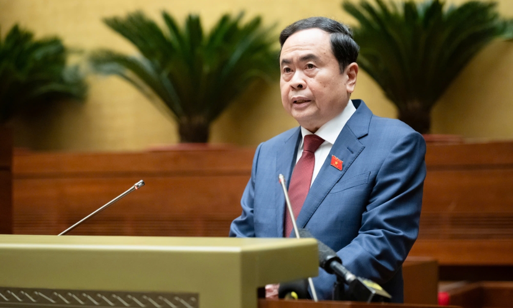 Chủ tịch Quốc hội Trần Thanh Mẫn phát biểu khai mạc Kỳ họp bất thường lần thứ 9, Quốc hội khóa XV - Ảnh: Quochoi.vn