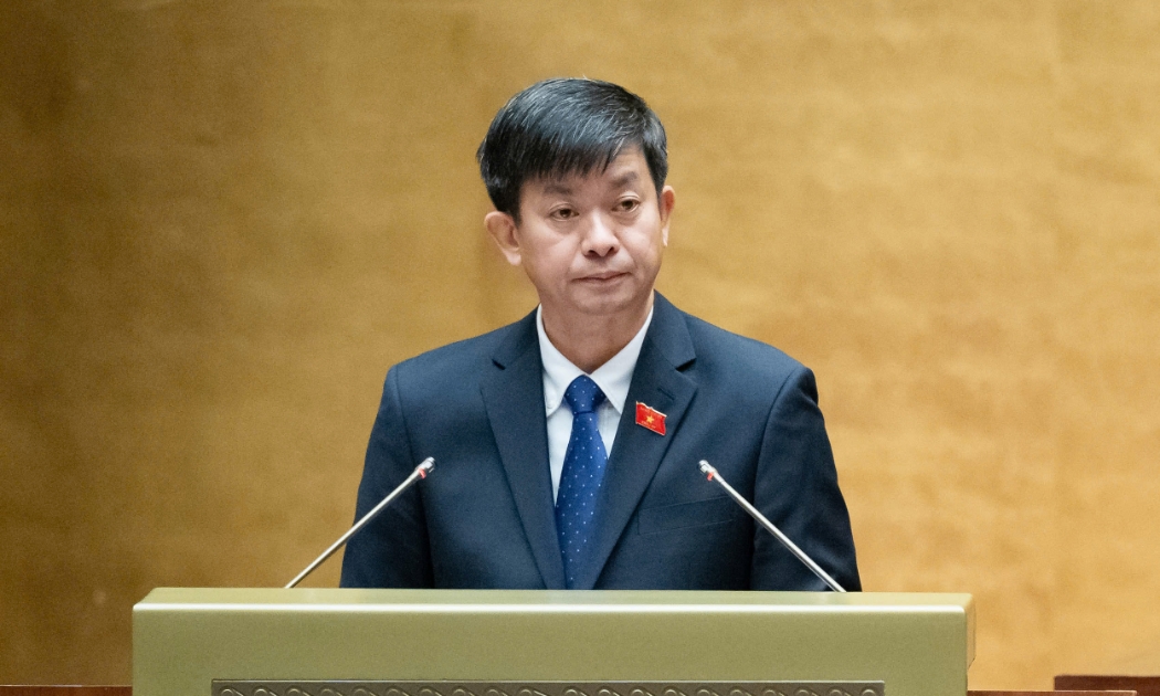 Ông Lê Quang Tùng trình bày Tờ trình - Ảnh: Quochoi.vn