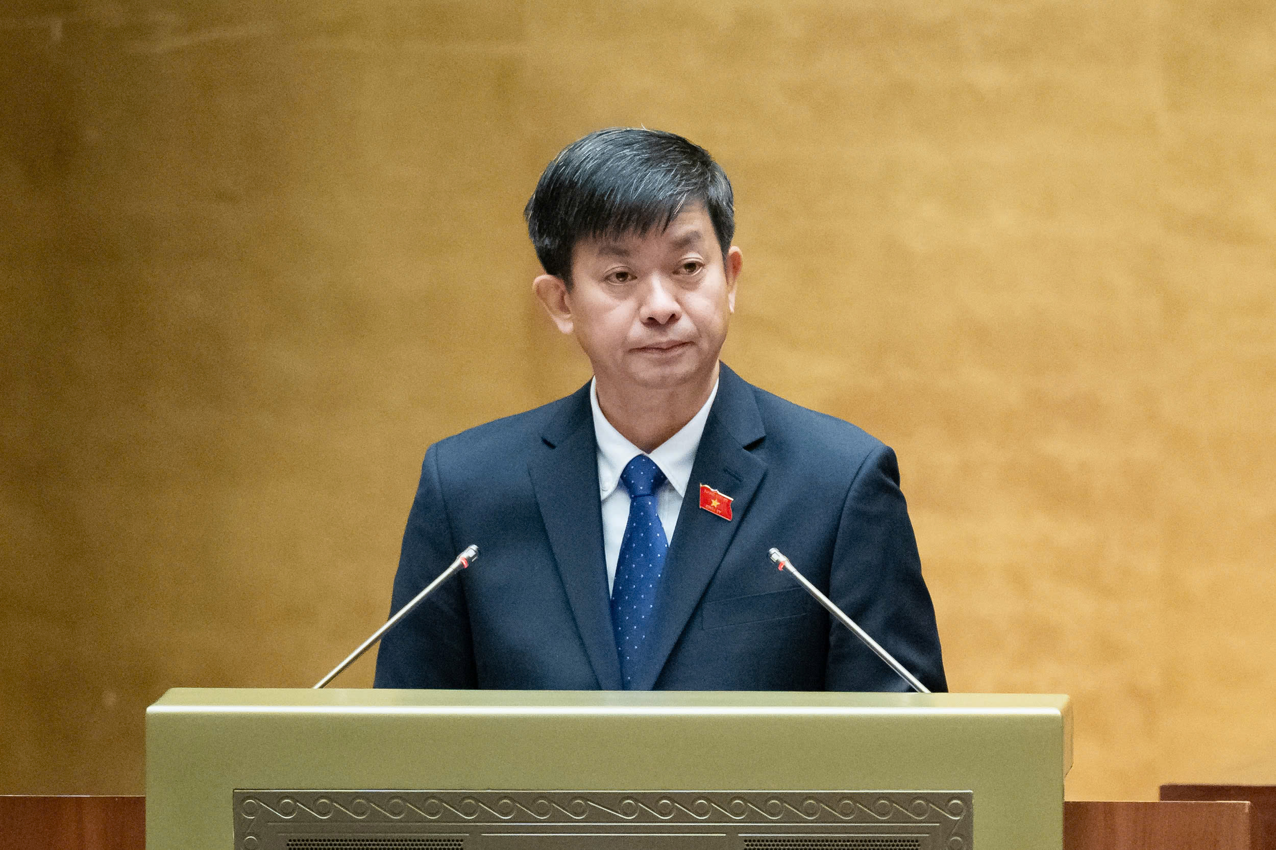 Ông Lê Quang Tùng trình bày Tờ trình - Ảnh: Quochoi.vn