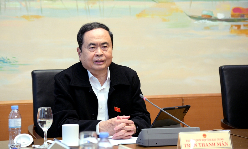 Chủ tịch Quốc hội Trần Thanh Mẫn phát biểu tại Tổ 13 - Ảnh: Quochoi.vn