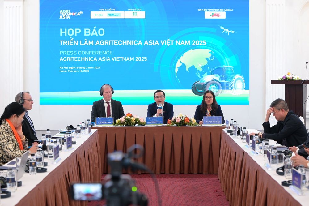 Họp báo Triển lãm AGRITECHNICA ASIA tại Hà Nội, chiều 14/2/2025..