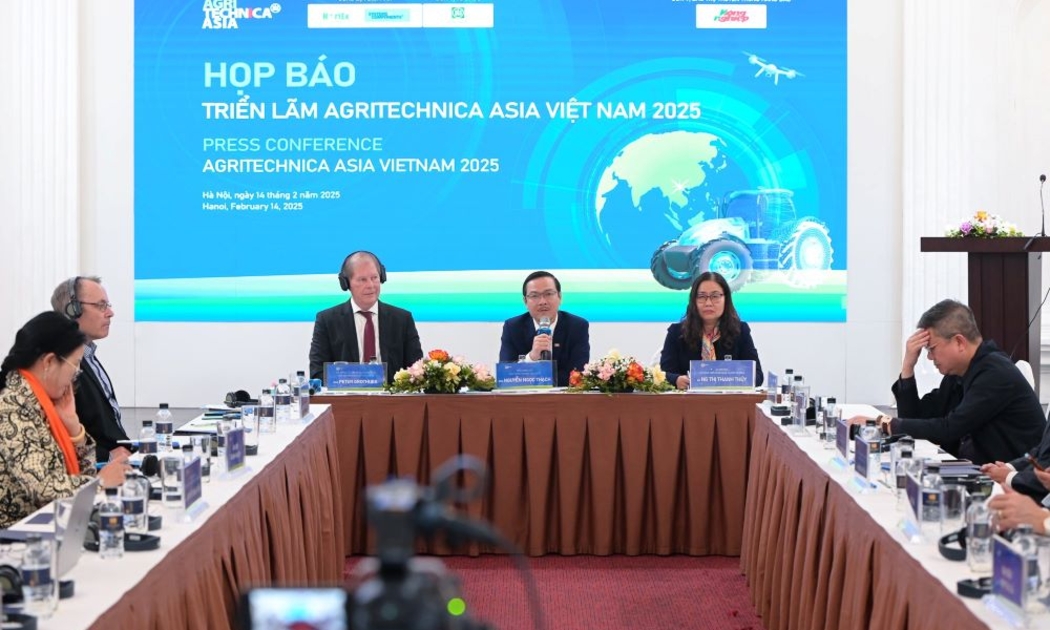 Họp báo Triển lãm AGRITECHNICA ASIA tại Hà Nội, chiều 14/2/2025..
