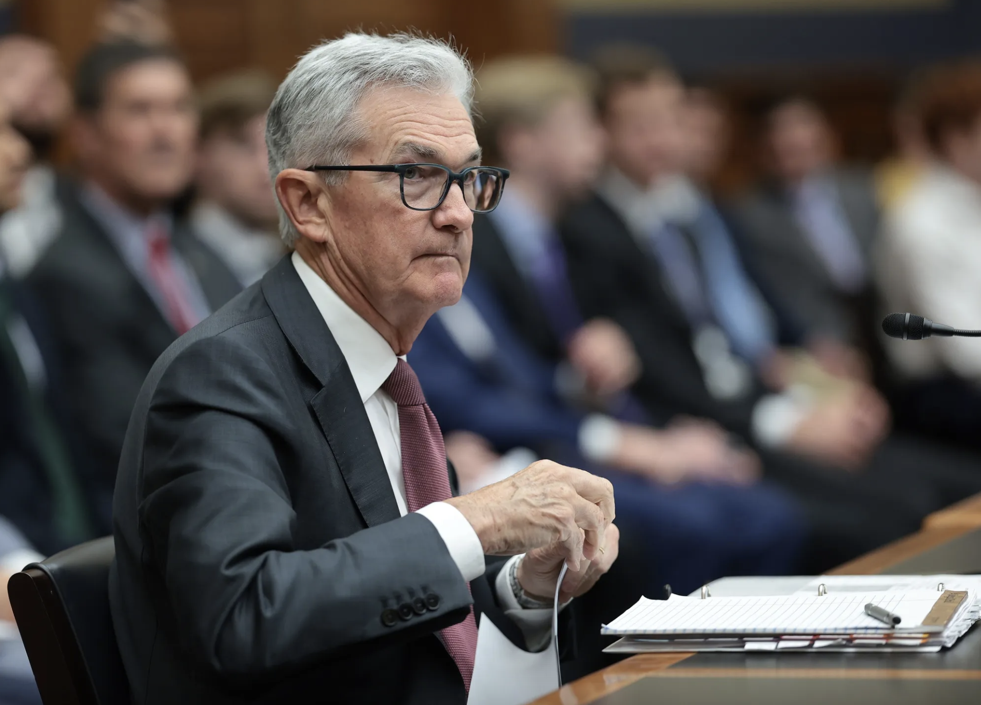 Chủ tịch Fed Jerome Powell điều trần tại Hạ viện Mỹ ngày 12/2 - Ảnh: Bloomberg.