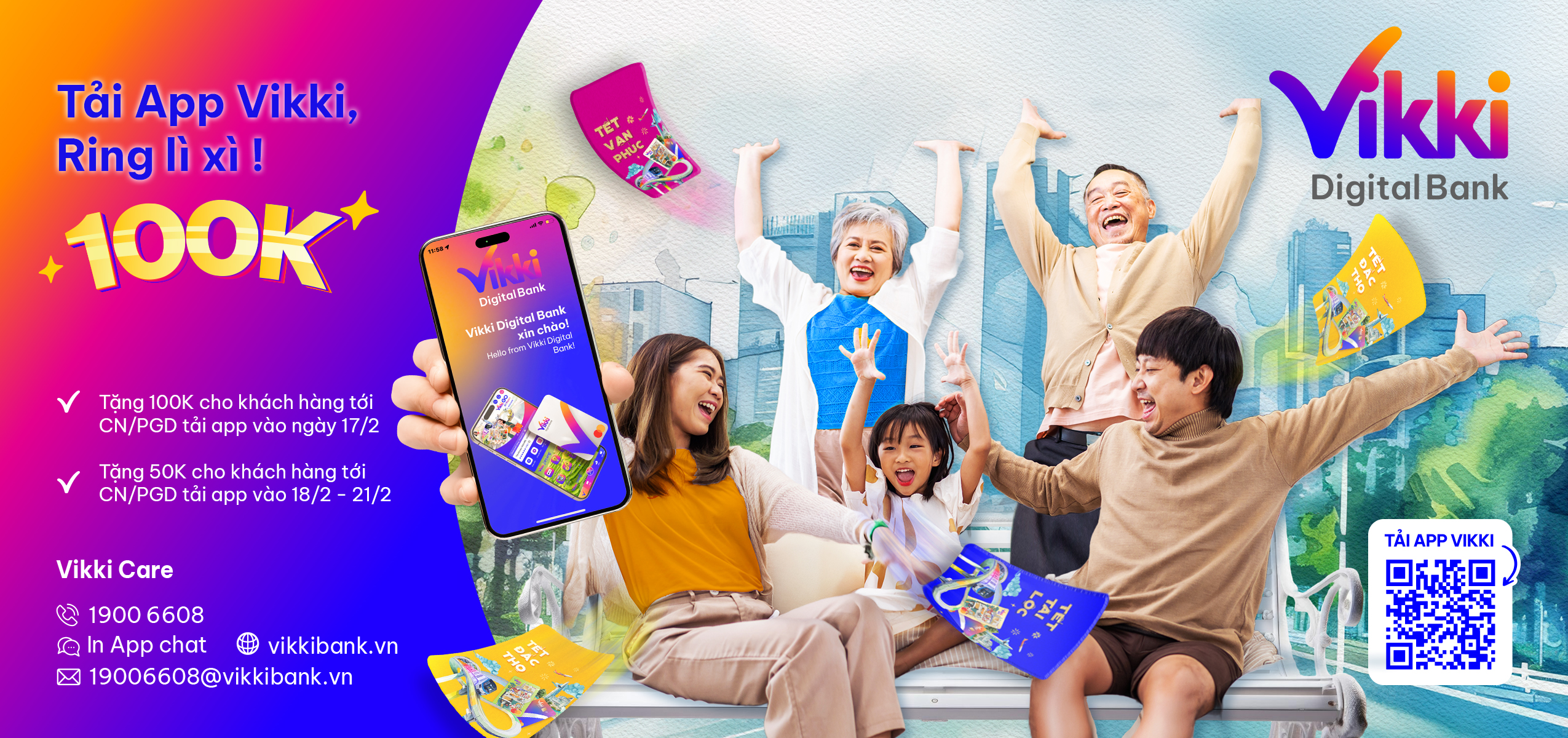 Nhân dịp khai trương đồng loạt 212 điểm giao dịch, Vikki Digital Bank triển khai chương trình tri ân cùng những ưu đãi hấp dẫn nhất.