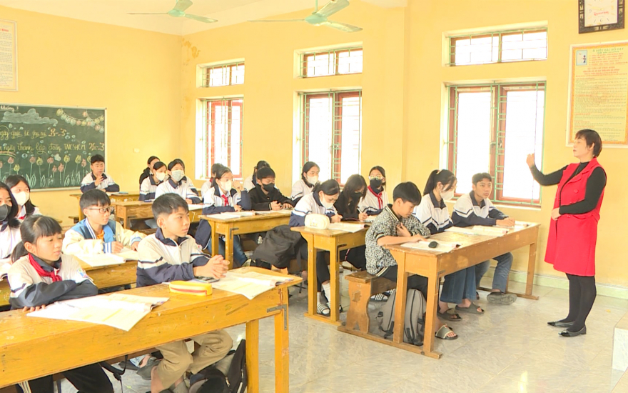 Một lớp học tại tỉnh Thái Bình.