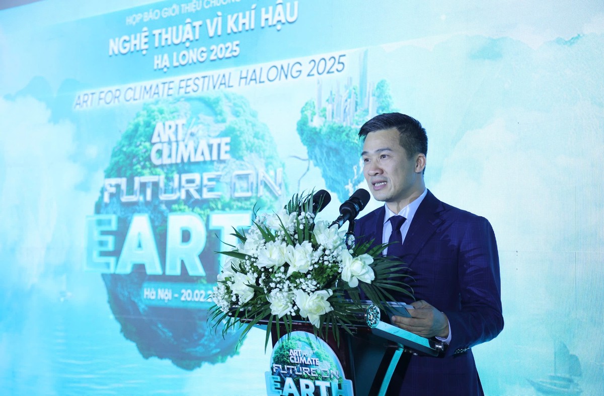 Phó Giám đốc Trung tâm Truyền thông Tài nguyên và Môi trường Vũ Minh Lý phát biểu tại sự kiện.