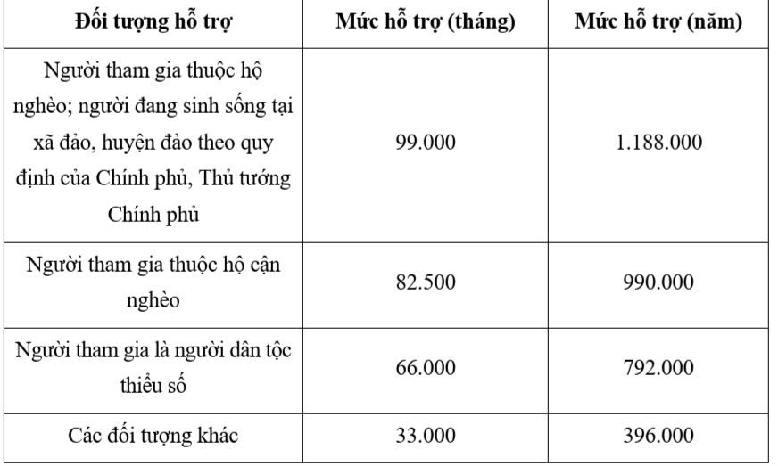 Dự kiến mức hỗ trợ tiền đóng bảo hiểm xã hội tự nguyện từ 1/7/2025 - Ảnh 2