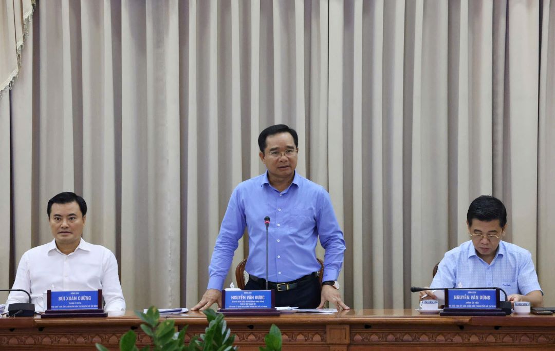 Chủ tịch Ủy ban nhân dân TP.HCM Nguyễn Văn Được tại buổi họp sáng 28/2 - Nguồn: Cổng Thông tin điện tử TP.HCM