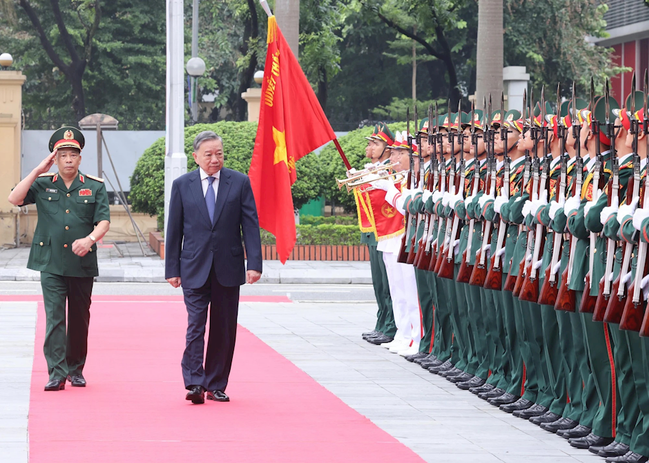 Tại Lễ khai giảng năm học 2024-2025 của Học viện Quốc phòng. Ảnh: TTXVN