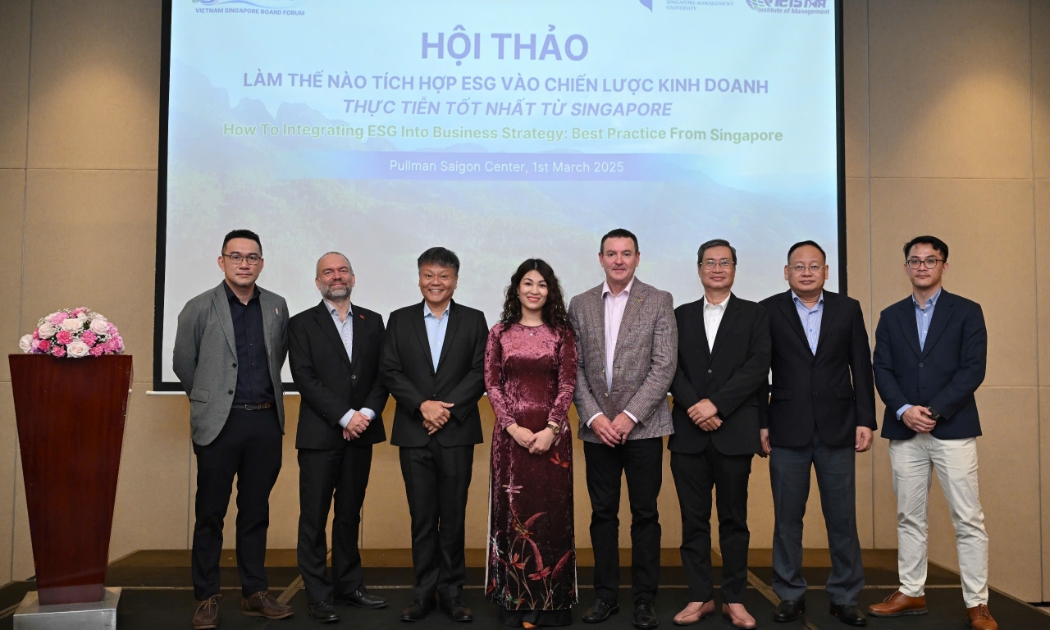 Hội thảo “Làm thế nào tích hợp ESG vào chiến lược kinh doanh: Thực tiễn tốt nhất từ Singapore” do Viện quản lý VIETSTAR và Đại học Quản lý Singapore (SMU) tổ chức tại TP.HCM