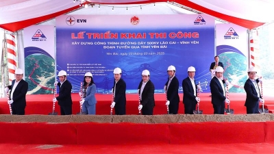 Work begins on Yen Bai section of the 500kV Lao Cai - Vinh Yen power transmission line project