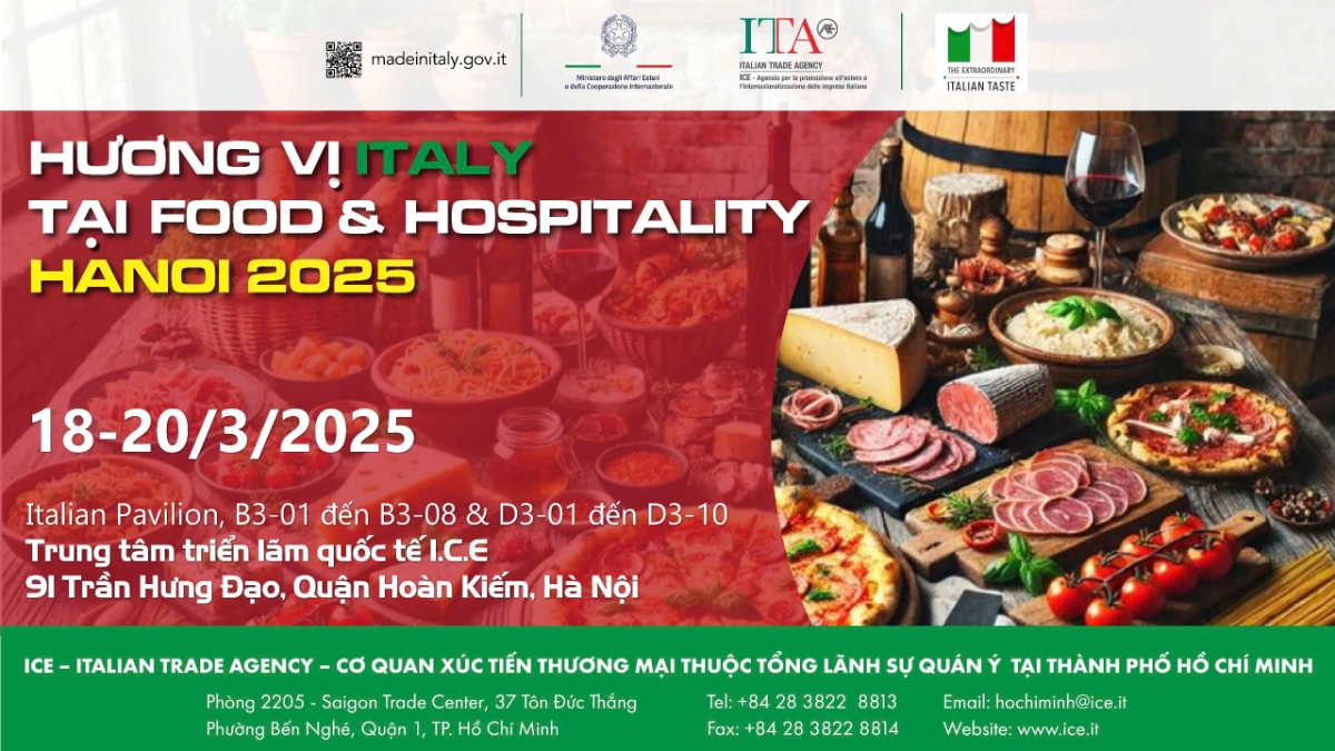 Kh&aacute;m ph&aacute; &ldquo;Hương vị Italy&rdquo; tại Food & Hospitality Hanoi 2025. Nguồn: ITA.