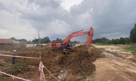 Dự án cao tốc Biên Hòa-Vũng Tàu chậm tiến độ vì thiếu mặt bằng và vật liệu san lấp. Ảnh: Hoàng Nhị