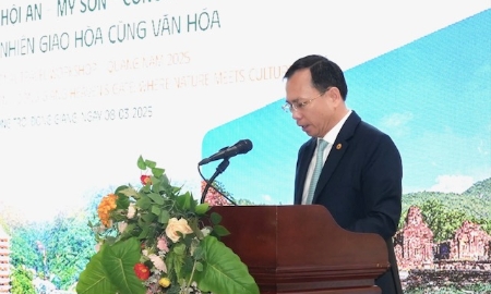Giám đốc Sở Văn hóa Thể thao & Du lịch tỉnh Quảng Nam phát biểu khai mạc hội thảo.