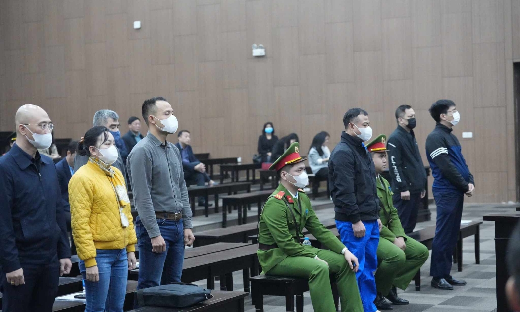 Các bị cáo tại tòa.