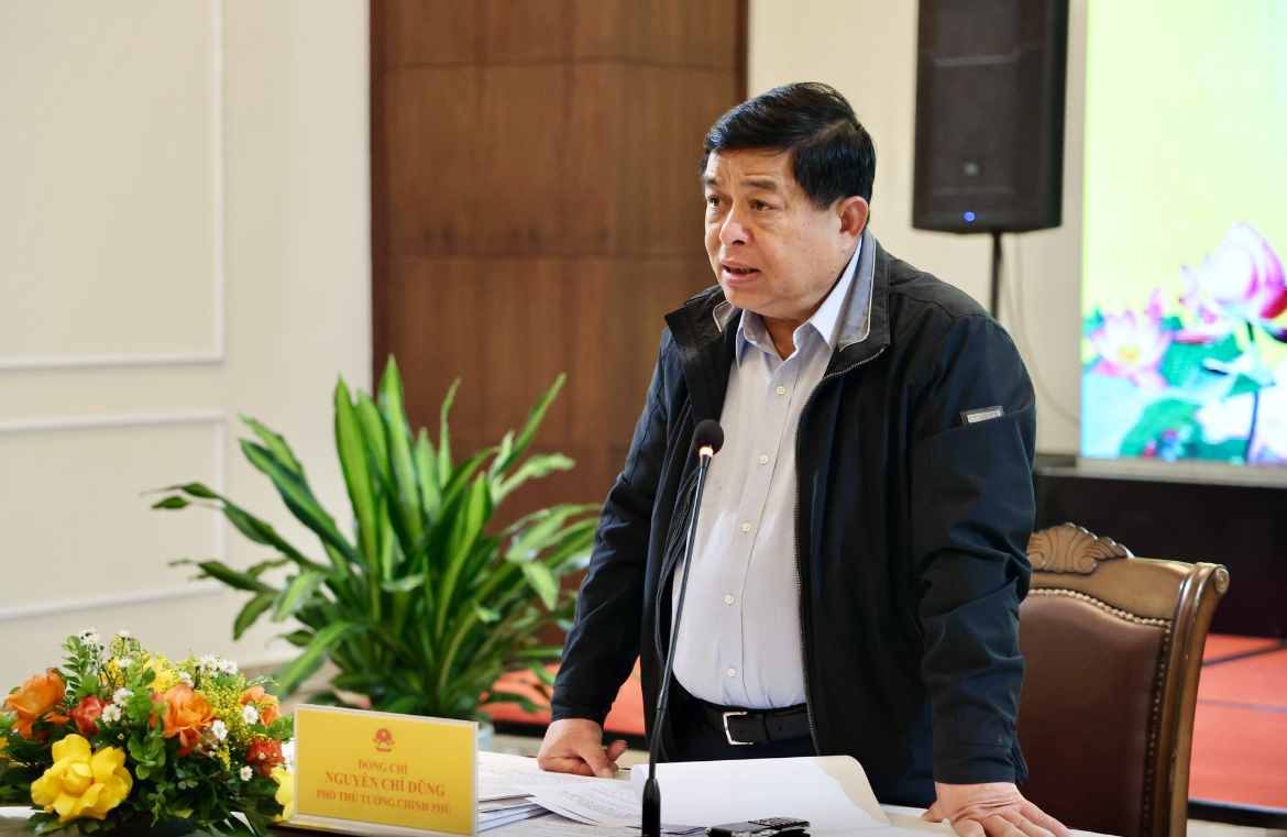 Phó Thủ tướng Nguyễn Chí Dũng phát biểu tại buổi làm việc. Ảnh: VGP