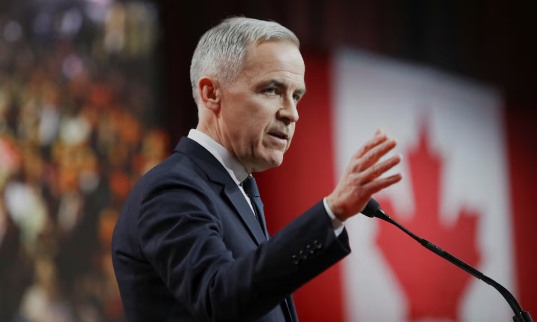 Ông Mark Carney phát biểu sau khi được bầu trở thành lãnh đạo đảng Tự do - Ảnh: Reuters