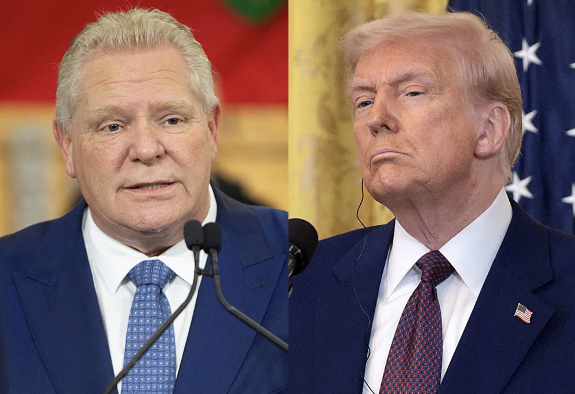 Thủ hiến Ontario Doug Ford (trái) và Tổng thống Mỹ Donald Trump.
