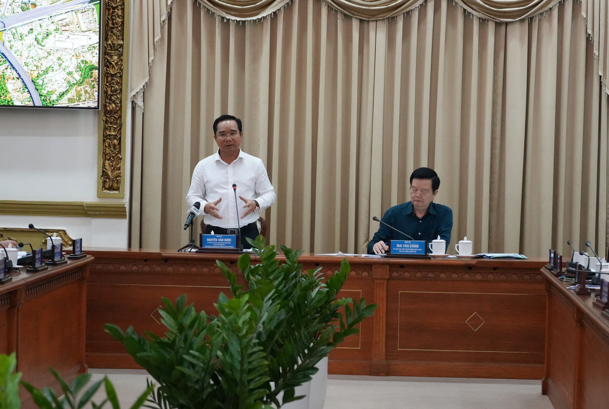 Chủ tịch Ủy ban nhân dân TP.HCM Nguyễn Văn Được phát biểu tại buổi làm việc - Nguồn: Cổng thông tin điện tử TP.HCM.