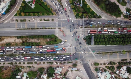 Khu vực thi công nút giai An Phú.