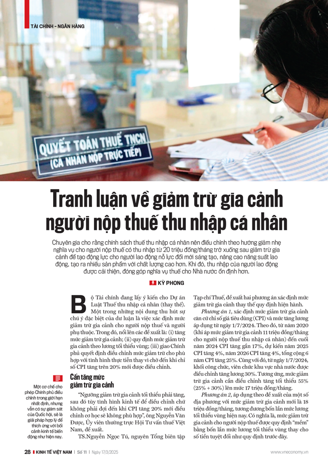 Tranh luận về giảm trừ gia cảnh người nộp thuế thu nhập cá nhân - Ảnh 2