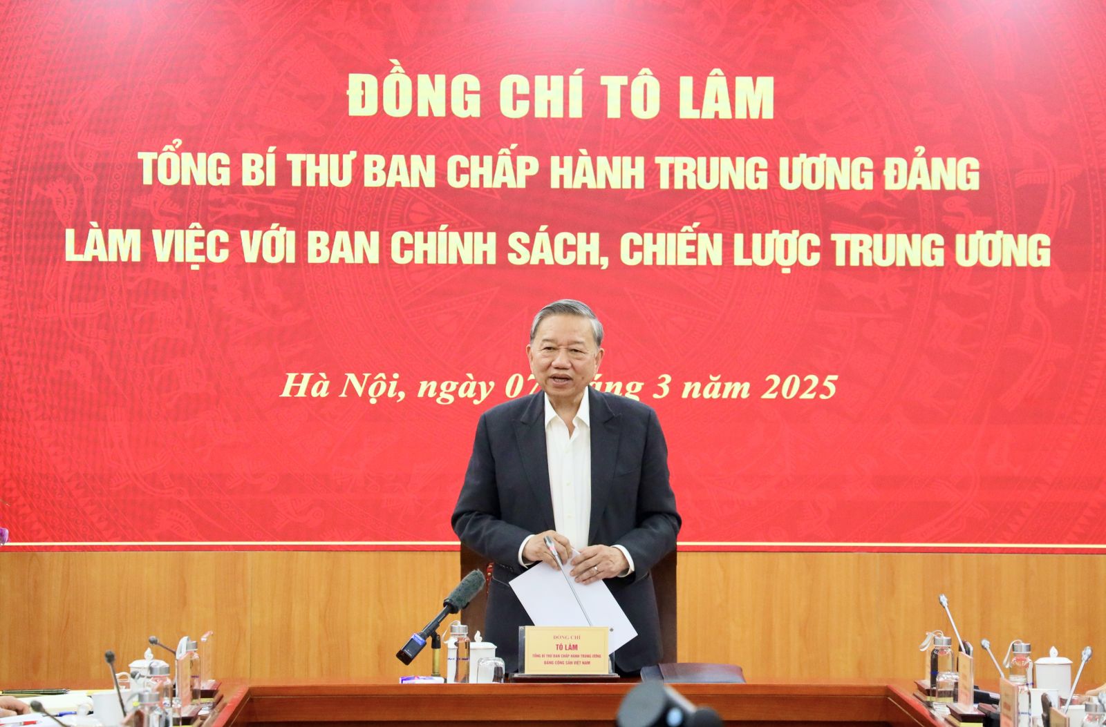 Đồng chí Tổng Bí thư Tô Lâm phát biểu chỉ đạo tại buổi làm việc ngày 07/3/2025.