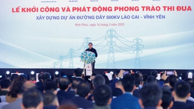 Construction of 500kV Lao Cai - Vinh Yen transmission line kicks off
