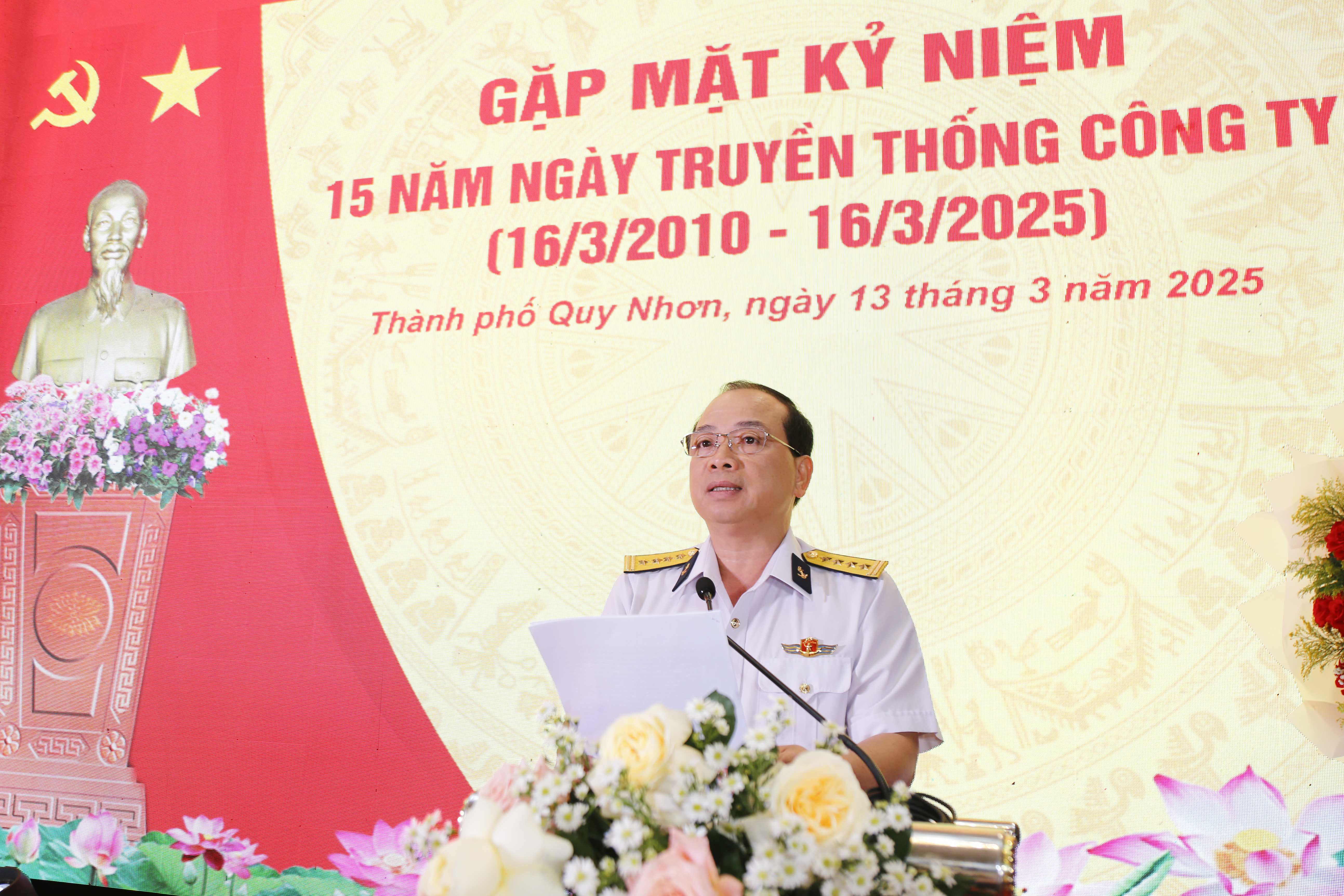 Đại t&aacute; Nguyễn Thanh Tr&uacute;c, Ph&oacute; Tổng gi&aacute;m đốc Tổng c&ocirc;ng ty T&acirc;n cảng S&agrave;i G&ograve;n ph&aacute;t biểu ch&uacute;c mừng.