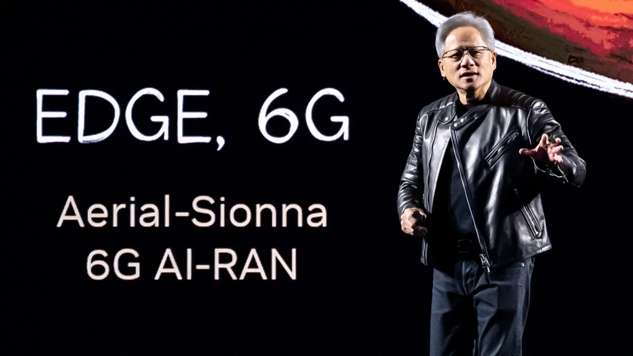 Ông Jensen Huang, đồng sáng lập kiêm Giám đốc Điều hành Nvidia, phát biểu tại hội nghị GTC.