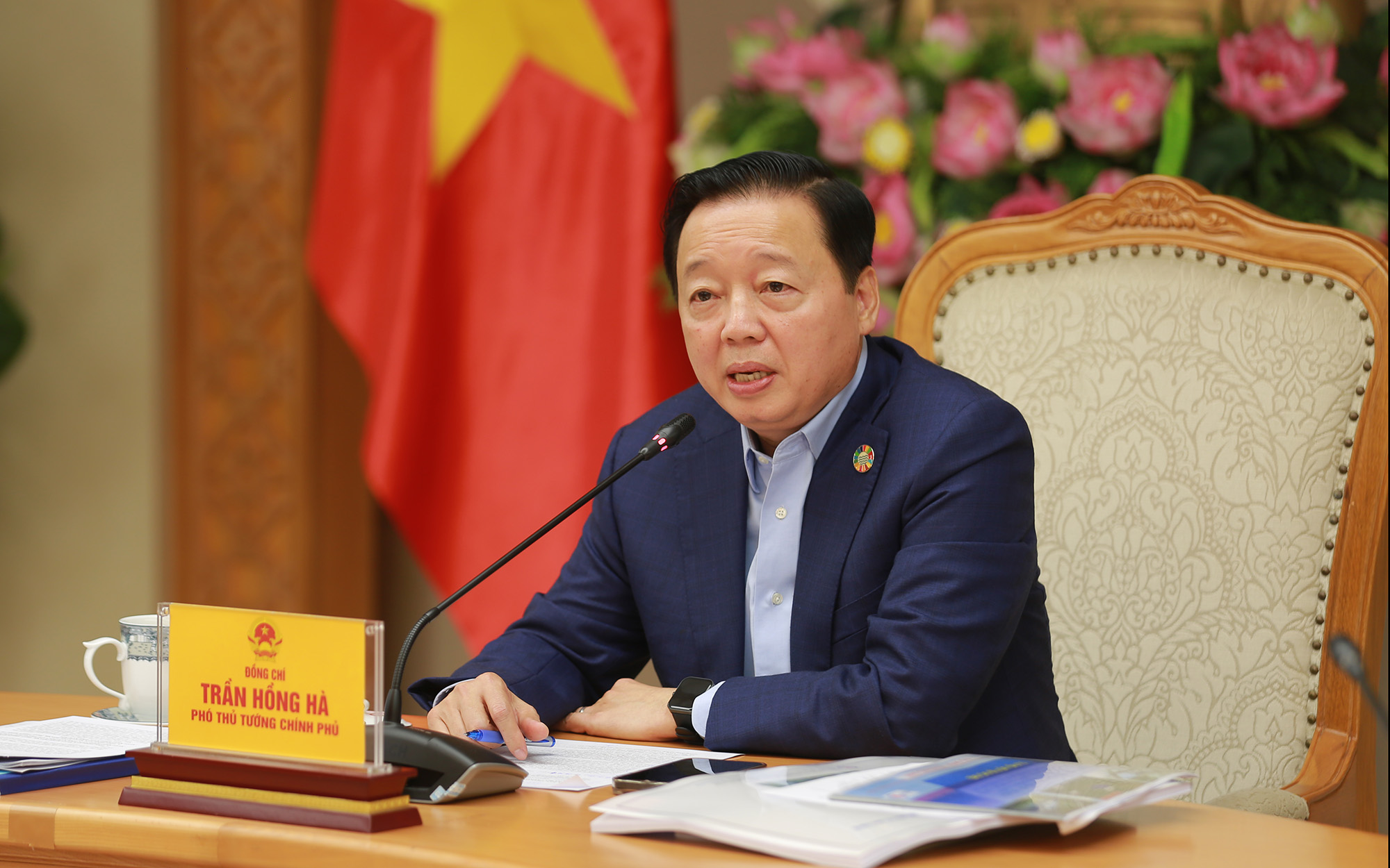Phó Thủ tướng Trần Hồng Hà đánh giá cao những nỗ lực của Bà Rịa-  Vũng Tàu trong cải cách hành chính, cải thiện môi trường đầu tư và đẩy nhanh các dự án hạ tầng giao thông - Ảnh: VGP/Minh Khôi.
