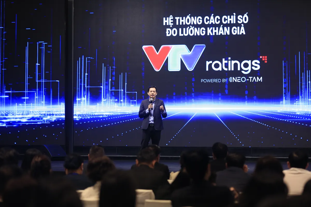 Ông Lê Quang Tự Do chia sẻ tại Lễ công bố VTV Ratings. 