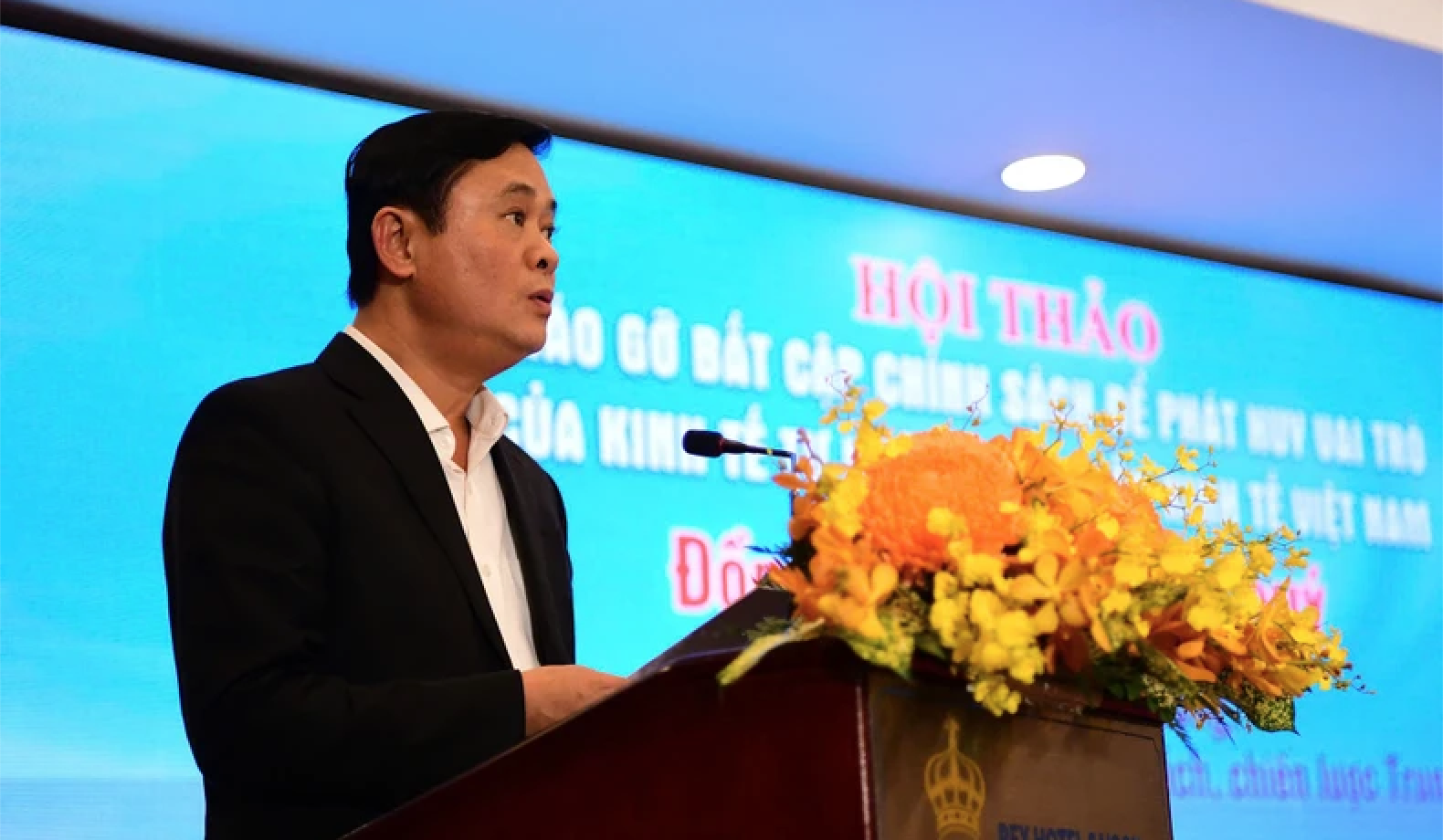 Ông Thái Thanh Quý, Phó Trưởng Ban Thường trực Ban Chính sách, chiến lược Trung ương, phát biểu tại hội nghị.