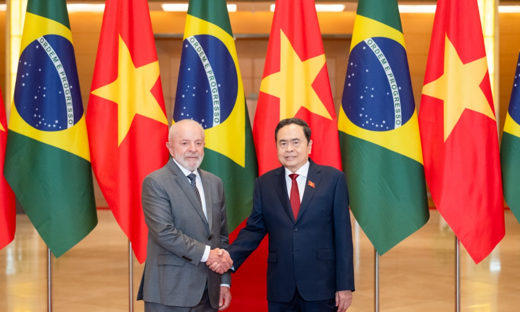 Chủ tịch Quốc hội Trần Thanh Mẫn đã hội kiến Tổng thống Brazil Luiz Inácio Lula da Silva - Ảnh: Quochoi.vn