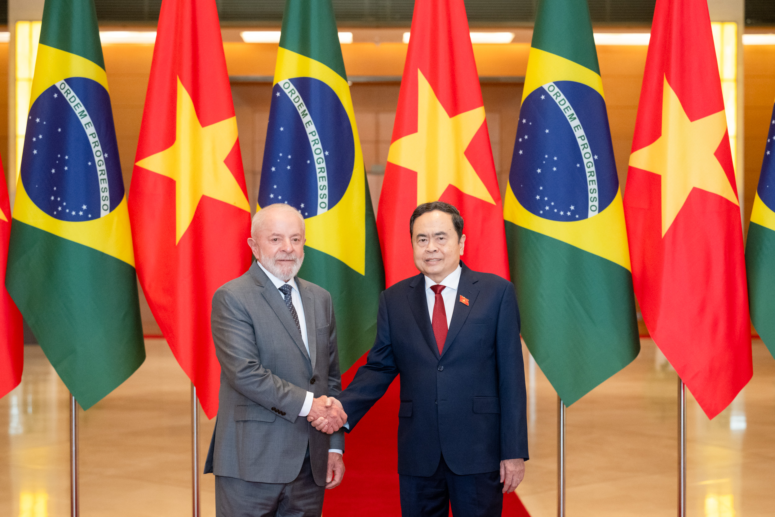 Chủ tịch Quốc hội Trần Thanh Mẫn đã hội kiến Tổng thống Brazil Luiz Inácio Lula da Silva - Ảnh: Quochoi.vn