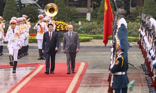 Chủ tịch nước Lương Cường chủ trì lễ đón chính thức Tổng thống Brazil