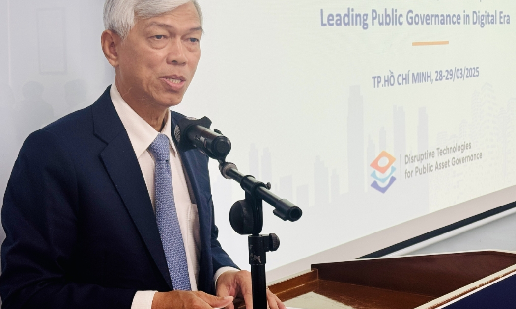 Phó Chủ tịch UBND TP.HCM Võ Văn Hoan tại toạ đàm cấp cao dành cho Lãnh đạo Chuyển đổi số năm 2025 (ELP 2025), sáng 28/3.