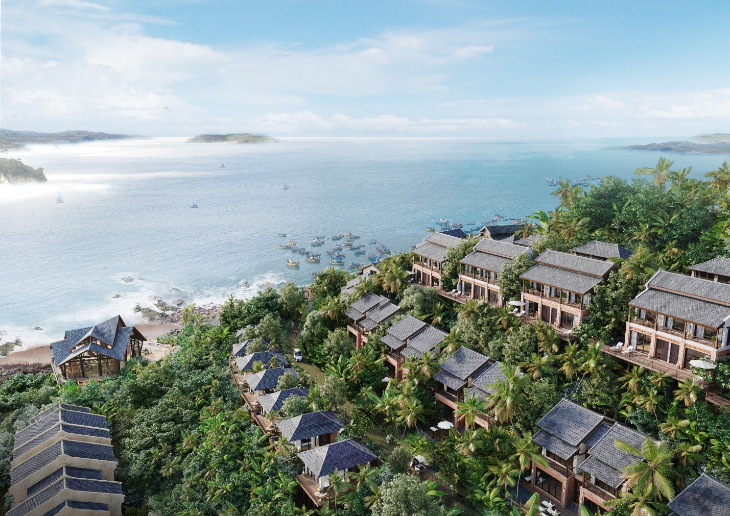 Phối cảnh một góc dự án Tổ hợp Thương mại Dịch vụ và Du lịch nghỉ dưỡng Xuân Đài Bay.