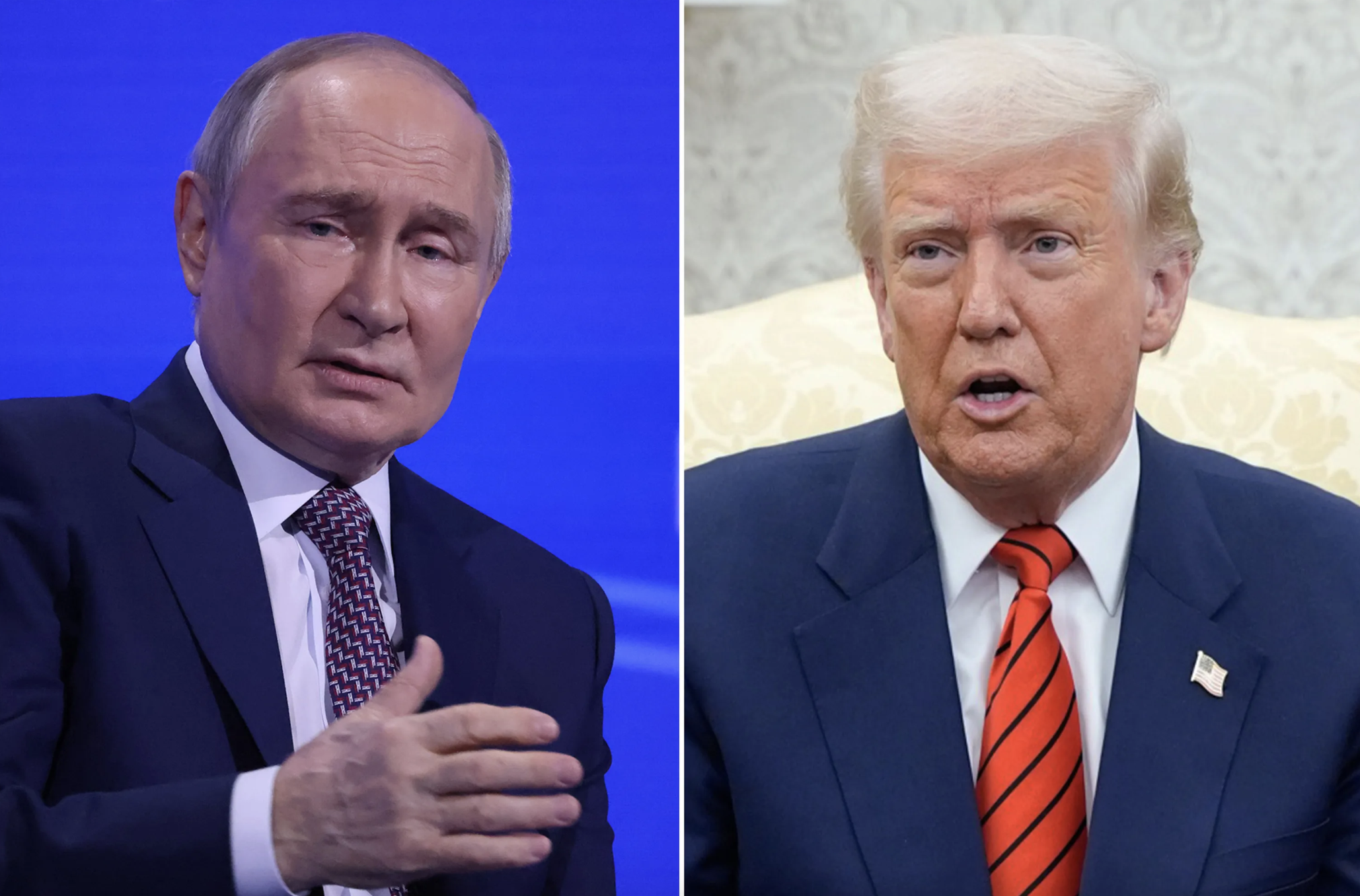 Tổng thống Nga Vladimir Putin (trái) và Tổng thống Mỹ Donald Trump - Ảnh: Bloomberg.