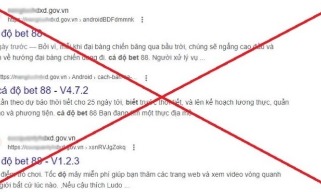 Phát hiện nhiều website của cơ quan nhà nước có tên miền gov.vn bị bị chèn link quảng cáo cờ bạc.